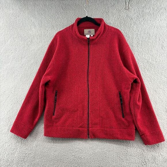 The Territory Ahead Men Full Zip Sweater L Red Side Pockets Cardigan Casual - Picture 3 of 8